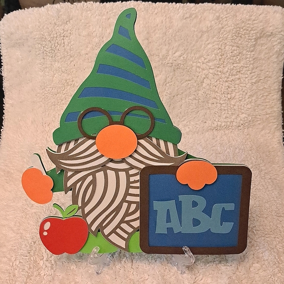 Handcrafted Layered Gnome Teachers Set with display Stands. - Picture 2 of 3